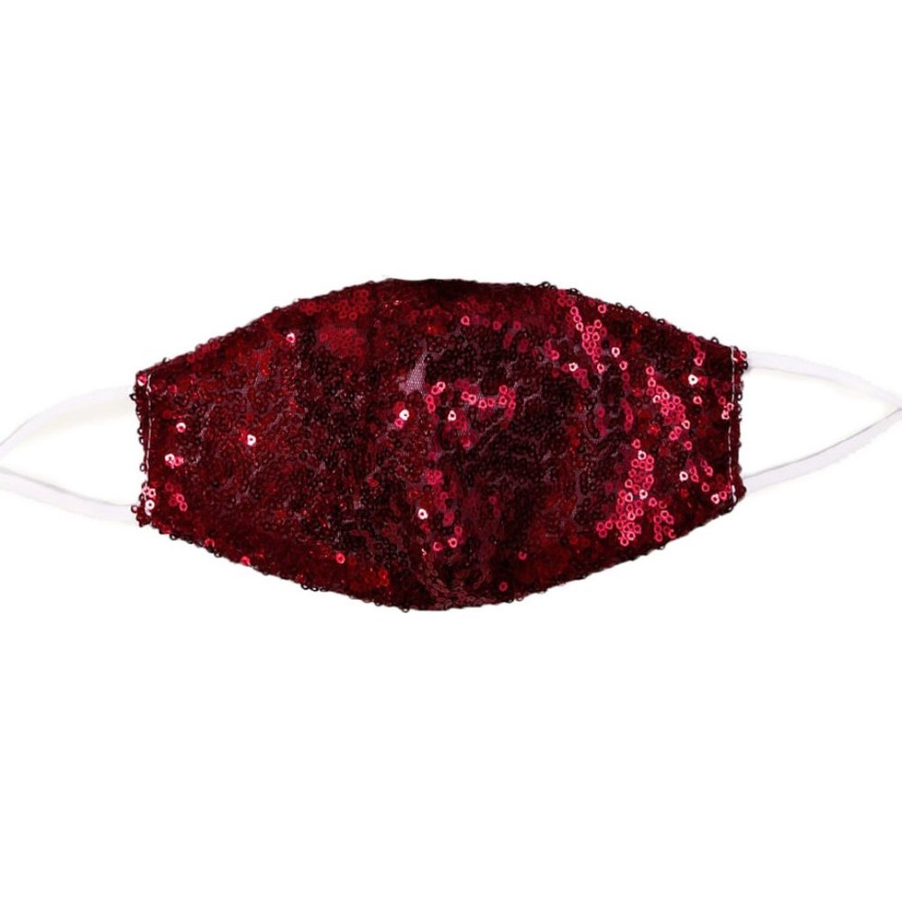 NEW Reusable Holiday Red Sequin Face Mask